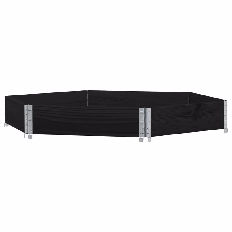 Fioriera Rialzata Esagonale Nera 160x160cm Legno di Pino