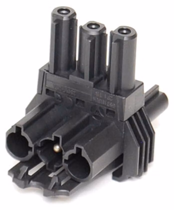 Blocco di distribuzione BACHMANN WIELAND GST18 1xIn/2xOut, con opzione di montaggio, nero