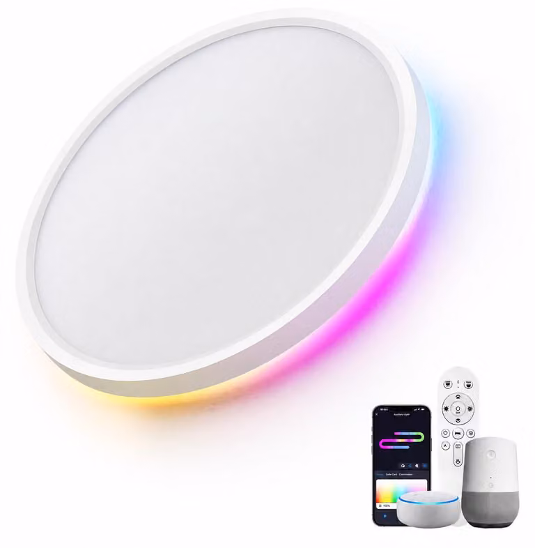 LuminexDesigns: Plafoniera LED RGB, dimmerabile, con telecomando e controllo tramite Alexa