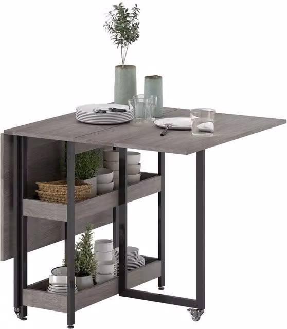 Tavolo da pranzo/cucina pieghevole per 2-4 persone con 2 ripiani aperti, tavolo da pranzo portatile/pieghevole per piccoli spazi, sala da pranzo,