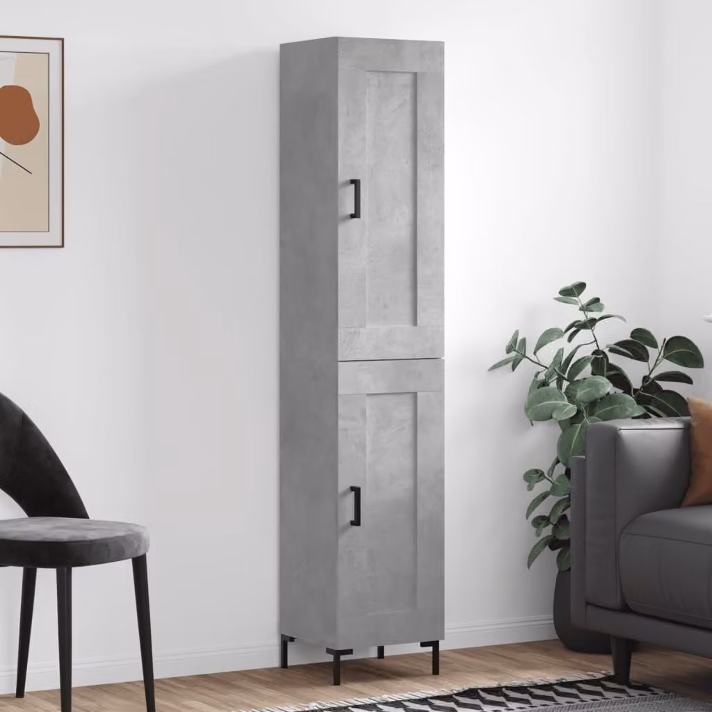 Credenza stile industriale vidaXL in legno e metallo grigio, L/P/H: 34,5 x 34 x 180 cm