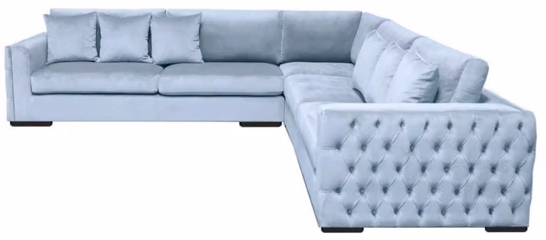 Ecksofa Blau Wohnlandschaft Couch Eckgarnitur Polster Couchen Möbel Design