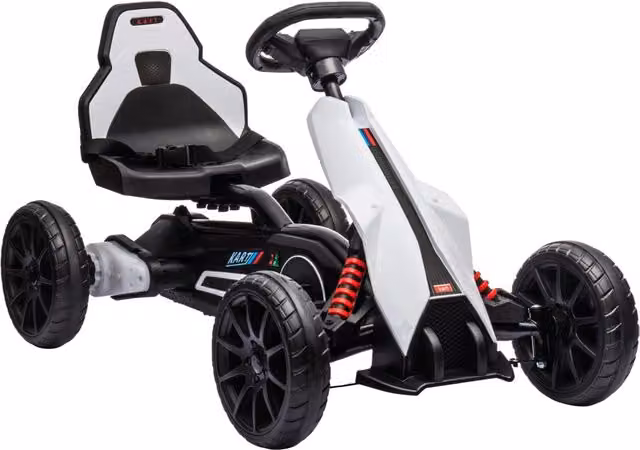 Kart per bambini fuoristrada 100 x 58 x 58 cm velocità da 3 a 5 km/h sedile regolabile design moderno stabile in polipropilene bianco 21_0000552