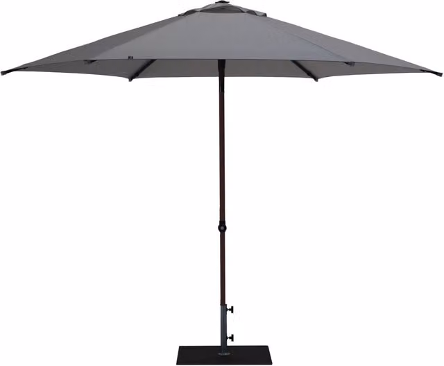 Ombrellone da Giardino Ø3 m Palo Ø38 mm in Alluminio Effetto Legno Tessuto Olefin Trend Wood Grigio