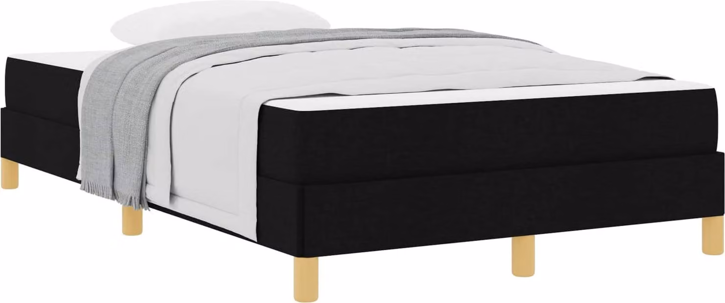 Letto a molle con materasso Nero 120 x 190 cm Tessuto