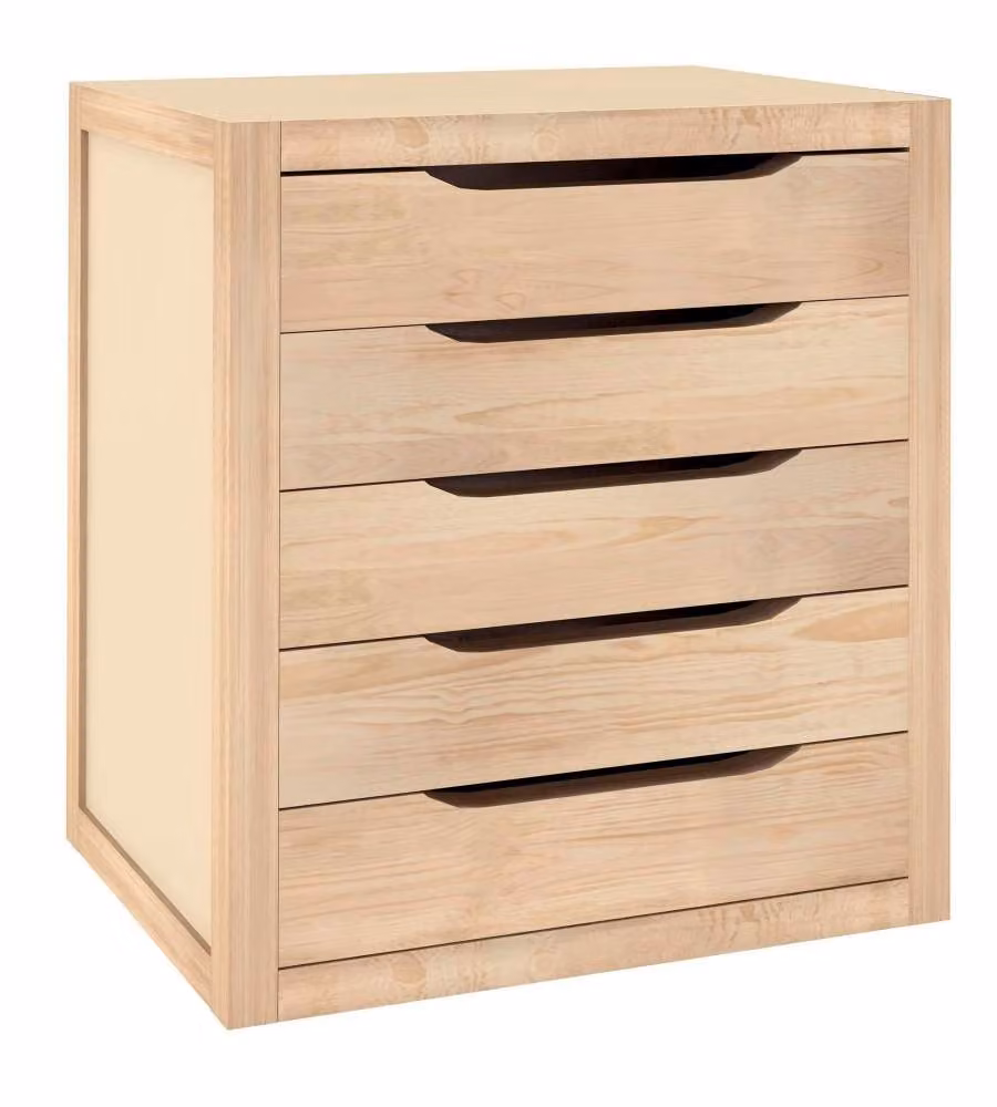 Astigarraga Cassettiera 5 cassetti in legno - 39x30x45,8 cm - Sostenibile