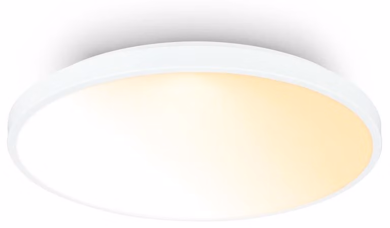 Briloner COMPETO Plafoniera LED, dimmerabile, telecomando, controllo della temperatura del colore CCT, cornice decorativa, bianco, Ø38 x 6 cm