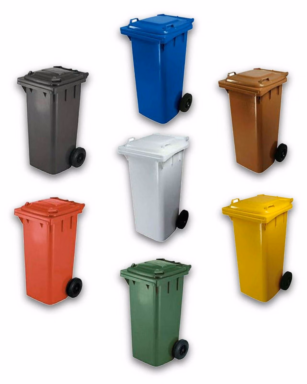 bidone per la raccolta differenziata 120 lt - colore marrone