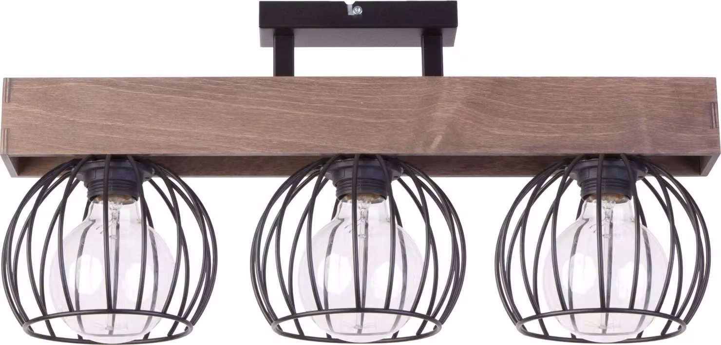 Plafoniera Loft tripla decorativa in metallo nero Milano 3xE27 15W Sigma Lighting
