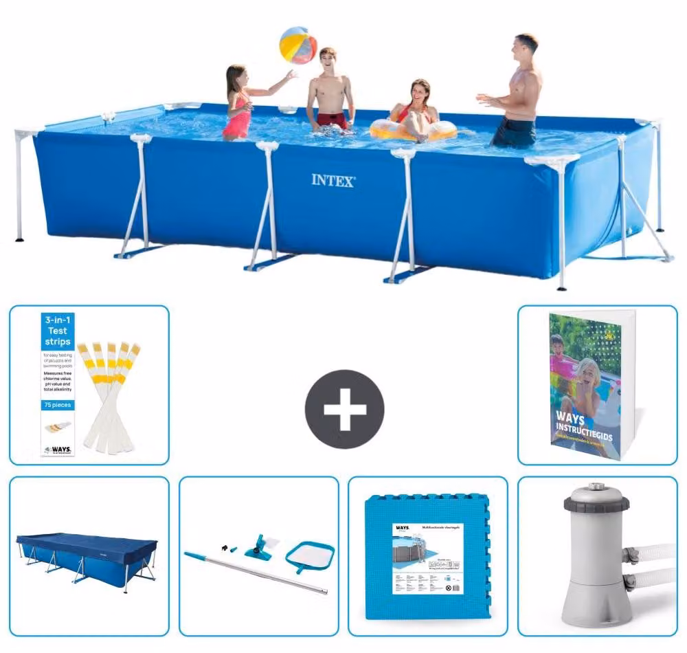 Piscina fuori terra rettangolare - 450x220x84 cm - composta da 5 parti - modello S121