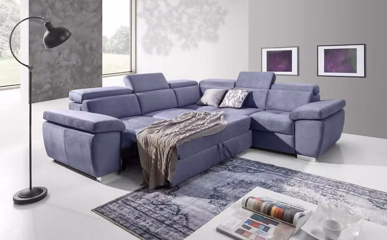 XXL Polster Wohnlandschaft Sofa Eck Sitz Polster Schlaf Garnitur Couchen Sofas