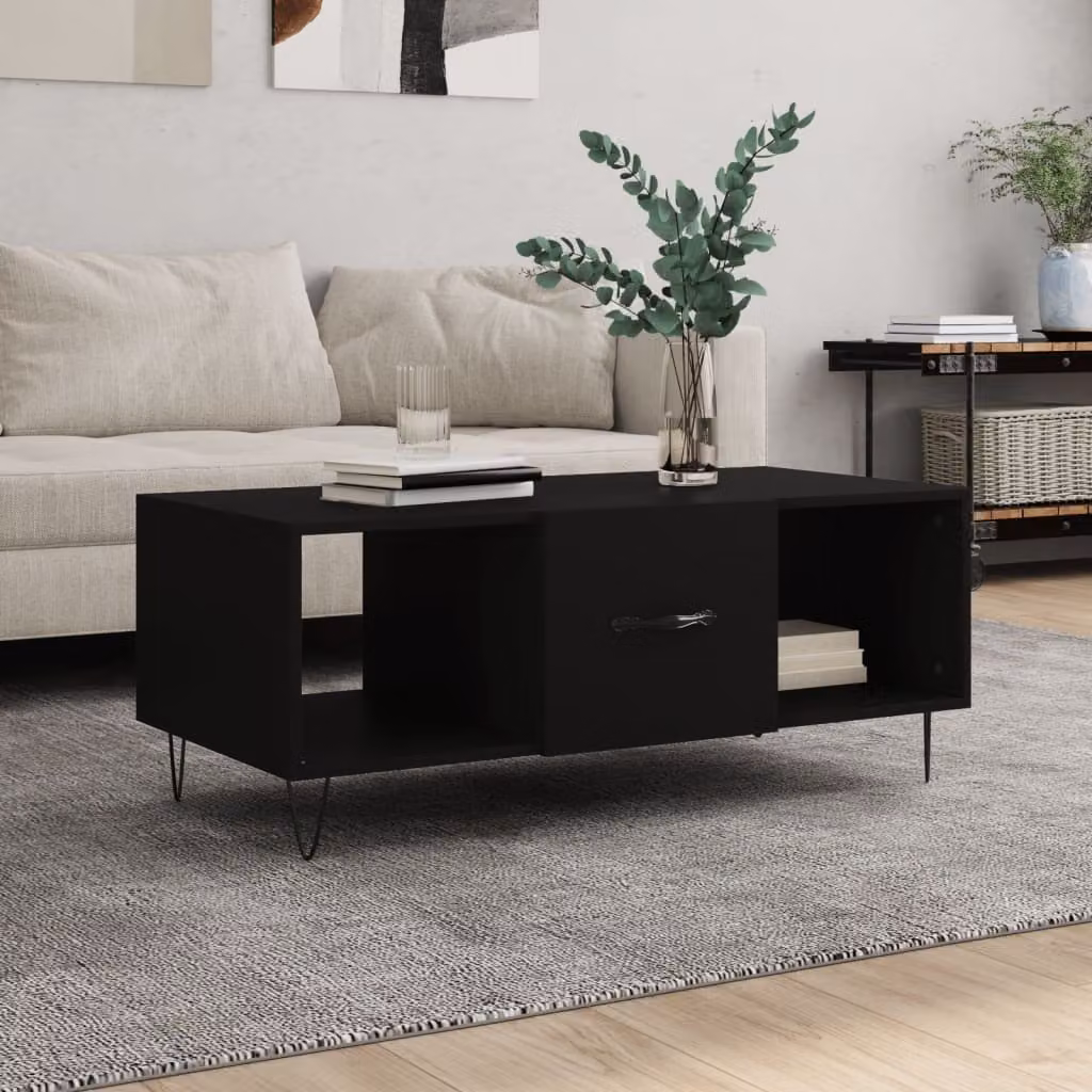Maison Exclusive - Tavolino nero 102x50x40 cm Materiale ligneo
