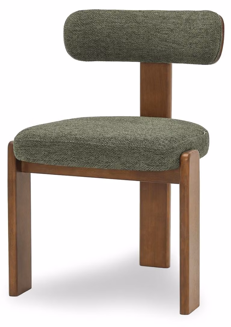 Sedia da pranzo con rivestimento ELODIA - verde / noce