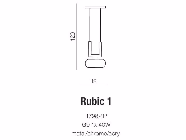Lampada a sospensione Rubic 1 AZ0490 Azzardo
