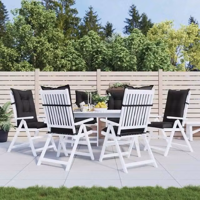 Set di 6 cuscini per sedia alta vidaXL in poliestere, colore nero melange – 1