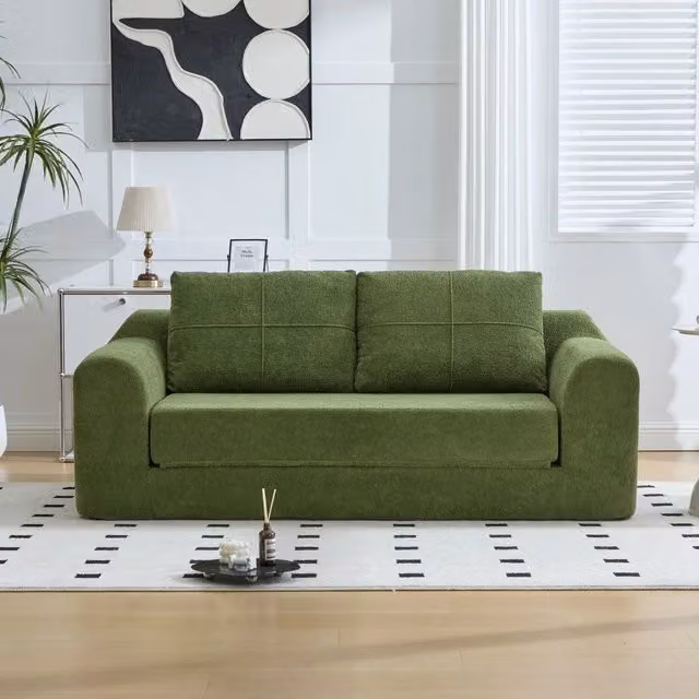 Sof¨¤ letto 2 in 1 - Zephmum- 179¡Á95¡Á79 cm - Verde - Trasformabile, pieghevole