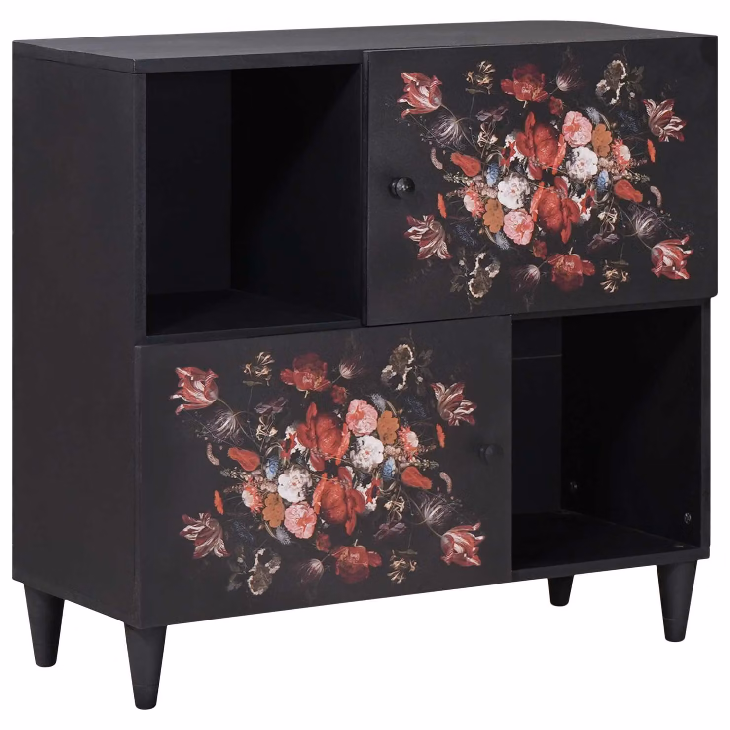 Armadio di stoccaggio moderno vidaXL in legno di mango multicolore L 80 cm, P 33 cm, H 75 cm