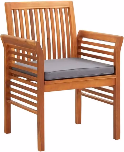 Sedie da Pranzo per Giardino e Cuscini 2 pz Massello di Acacia 45970
