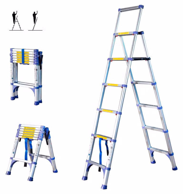 Scala telescopica multifunzione con 7 gradini
