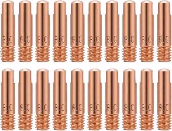 Ugelli in rame, confezione da 20 pezzi, diametro 0,8 mm, compatibili con saldatrici MIG/MAG della serie 15 AK – Accessori