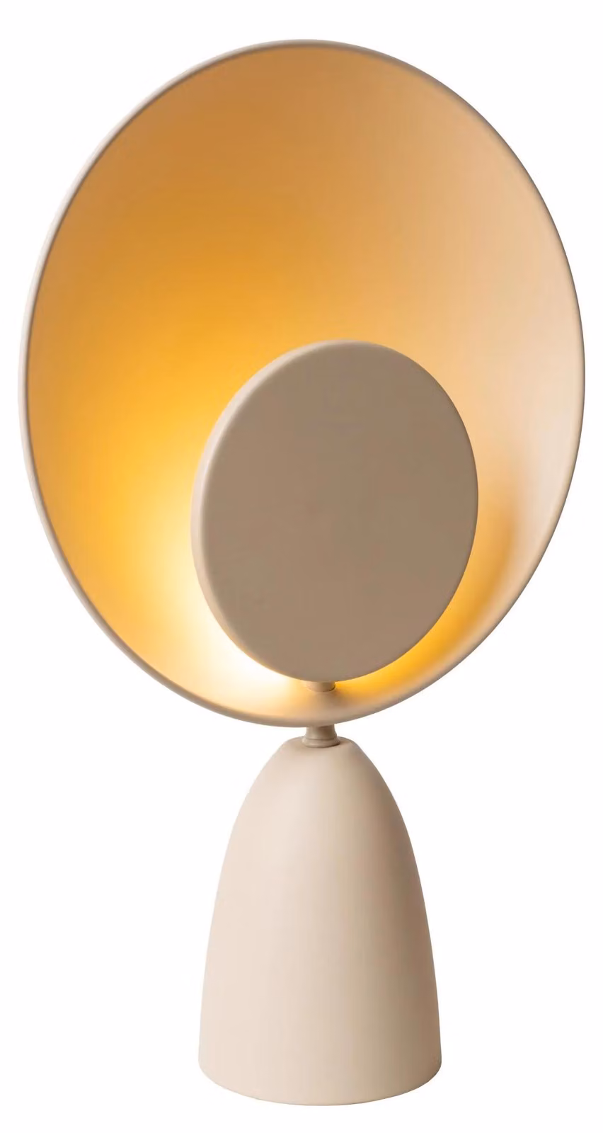Lucide CASTAMAR – Lampada da tavolo – Diametro 25,5 cm – LED – 1x8 W, 2100 K - Color taupe