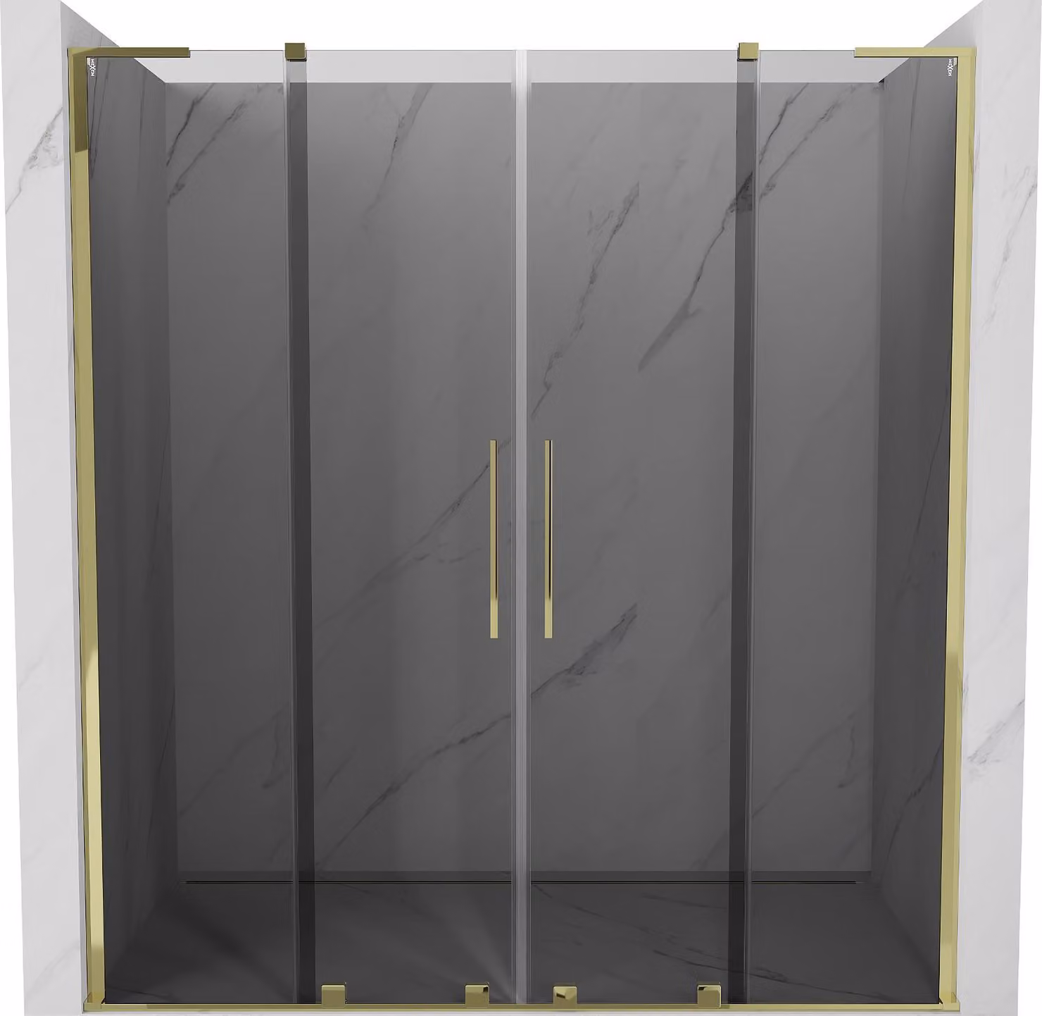 Mexen Velar L Duo porta doccia scorrevole 180 cm, grafite, oro - 871-180-003-42-50