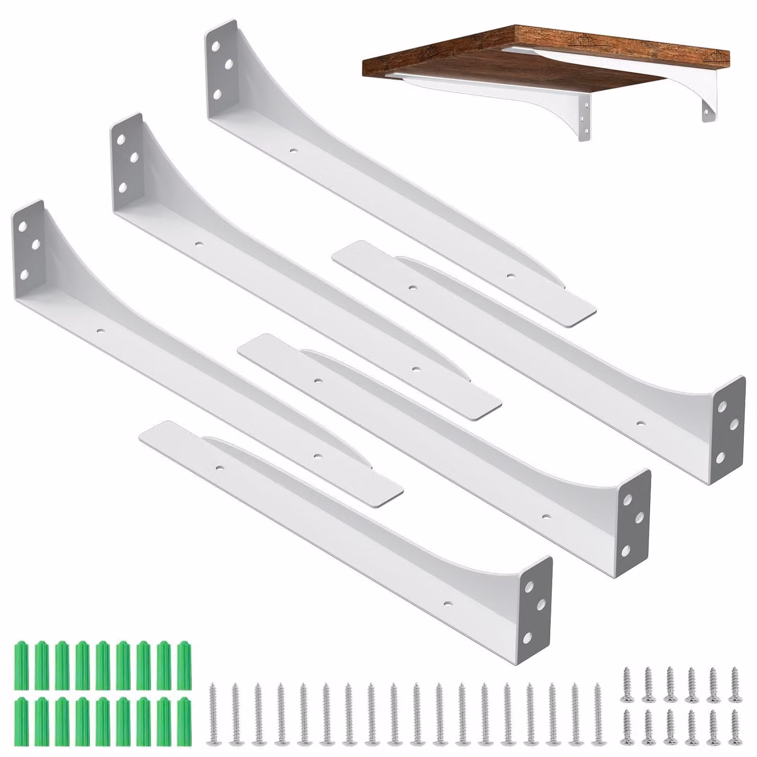 Solidchoice - Set di 3 supporti angolari, neri, da 30 cm