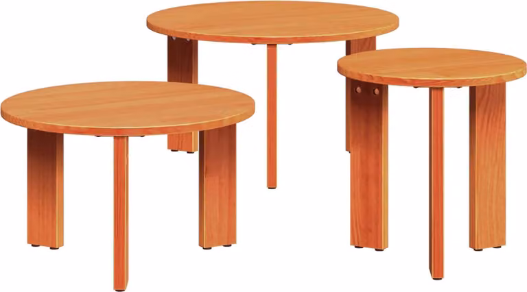 Maison Exclusive - Tavolino da caffè, set di 3 pezzi, color cera, 47,5 x 47,5 x 27 cm