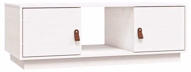 Tavolino da salotto bianco in legno, dimensioni 100x50x35 cm, ideale per il soggiorno