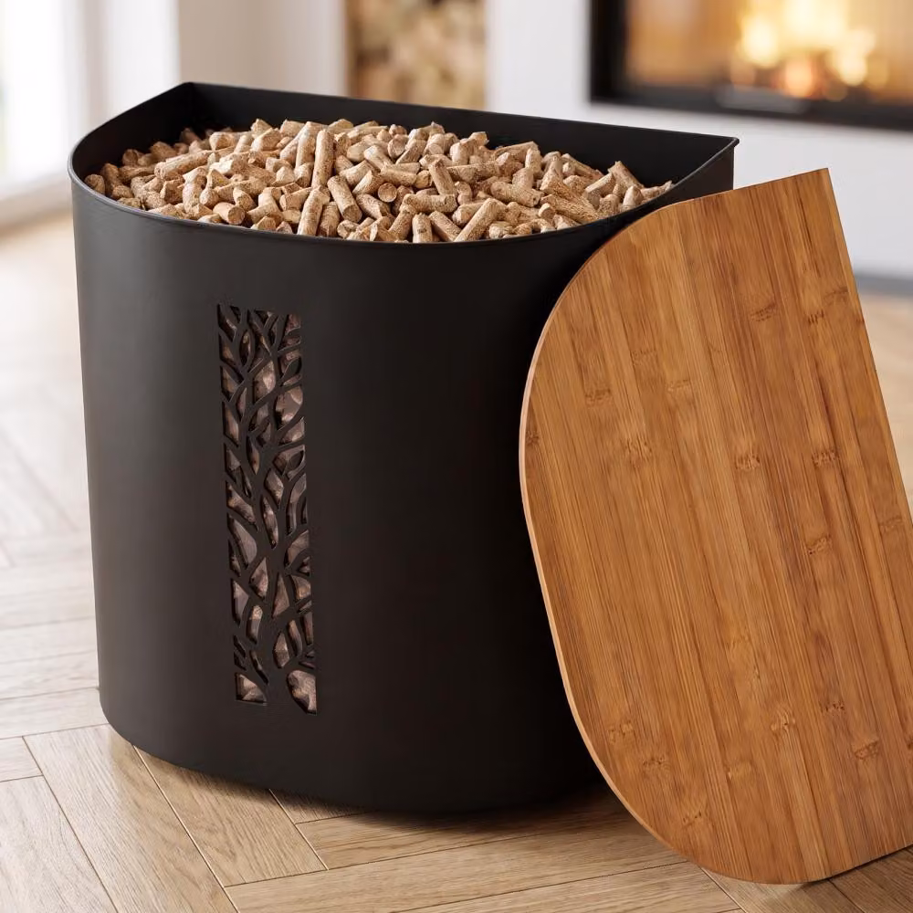 CASABEL Contenitore Pellet & Granuli con Ruote, Cap. 30kg, Motivo Albero