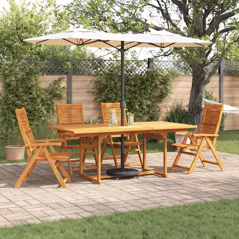 Set da pranzo per giardino e terrazzo vidaXL in legno di acacia marrone, composto da 5 pezzi