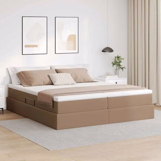 Letto con contenitore e materasso ibrido vidaXL beige L 180 cm x P 200 cm, H 204 cm – 1