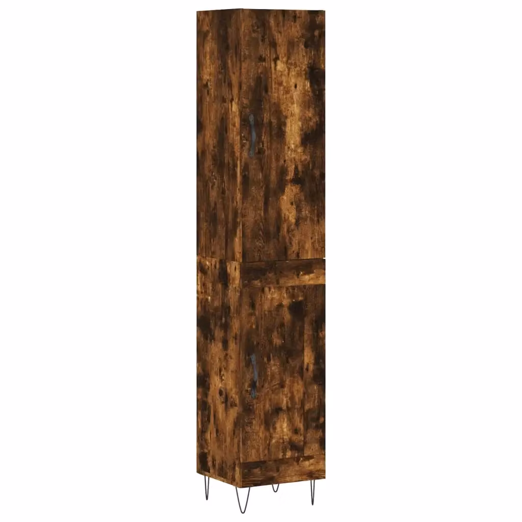 Credenza Buffet Armadio Design Mania in Legno Rovere Fumo e Metallo, L/P/H: 34.5 x 34 x 180 cm – 2
