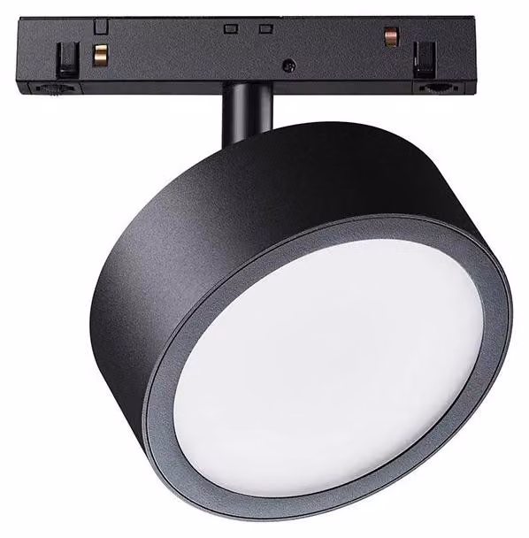 Faretto Per Binario Moderno Rado Alluminio Nero Luce Calda