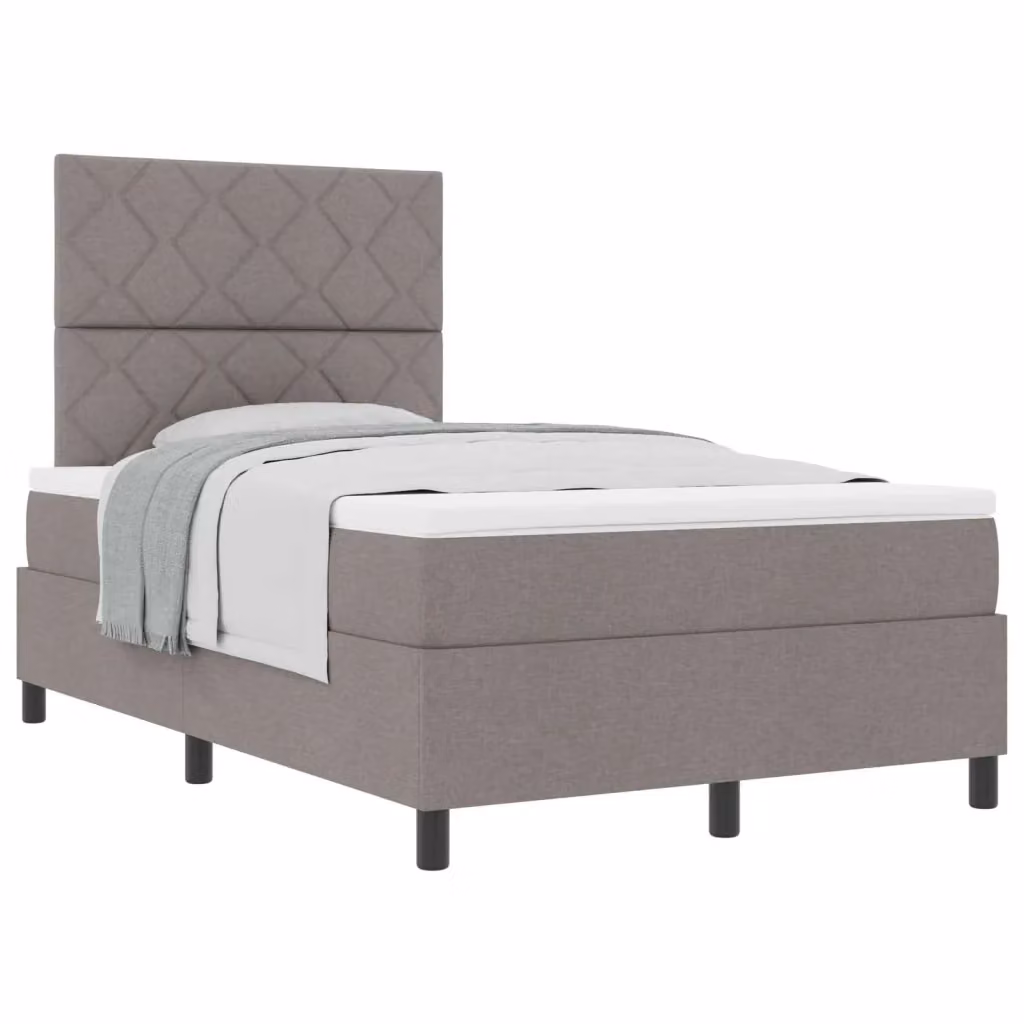 Letto a molle con testiera Talpa vidaXL in tessuto beige o grigio L/P/H: 200 x 120 x 28 cm – 2
