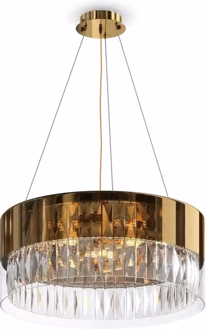 Lampadario a sospensione Maytoni Wonderland in ottone e cristallo color oro, Ø 50 cm, 6 x E14