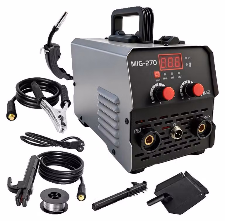 Saldatrice multifunzione con funzioni MMA, TIG e MIG, modello MIG270