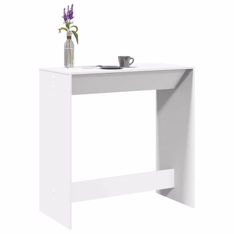 vidaXL Tavolo da Bar Moderno Bianco in Legno e MDF L: 102 cm, P: 50 cm, H: 103,5 cm