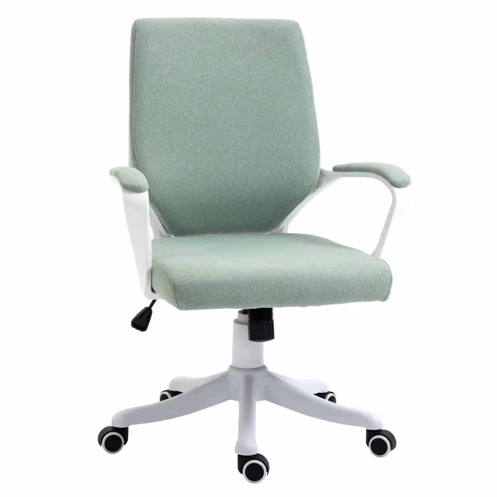 Sedia da ufficio ergonomica verde con braccioli e ruote, L: 62 cm, P: 69 cm, H: 92-100 cm – 2