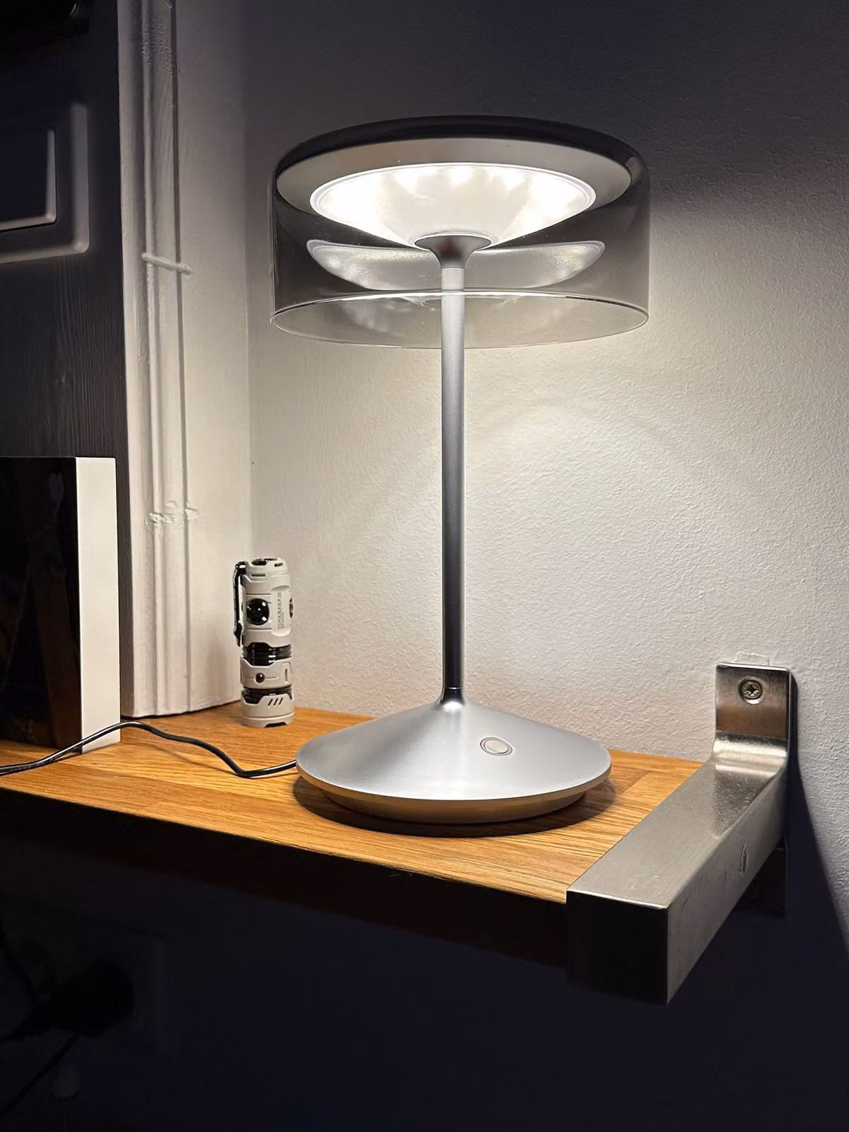 Luce di vetro ricaricabile Numotion Sigor IP54 2,2W Flex Mood 2700/2200K grigio grafite