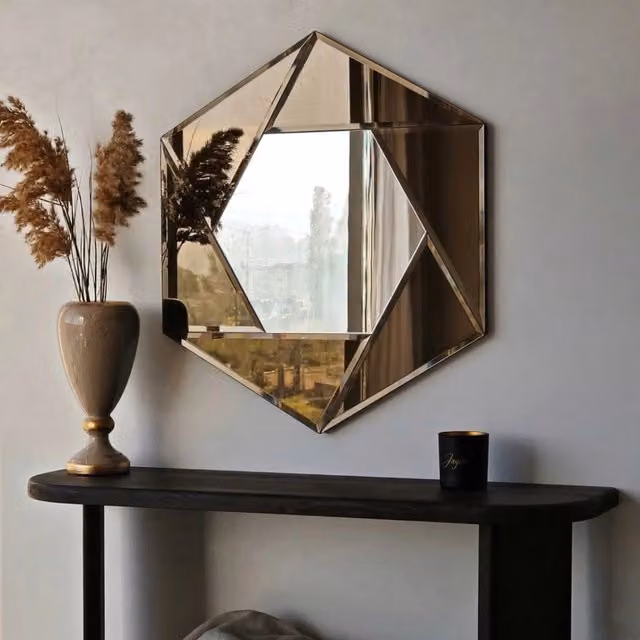 Ciglie, Specchio Forma Rombo, 60x70h cm Argento