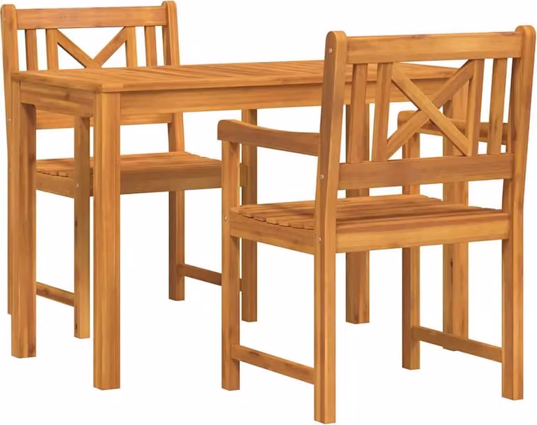 Set da Pranzo per Giardino 3 pcs Marrone
