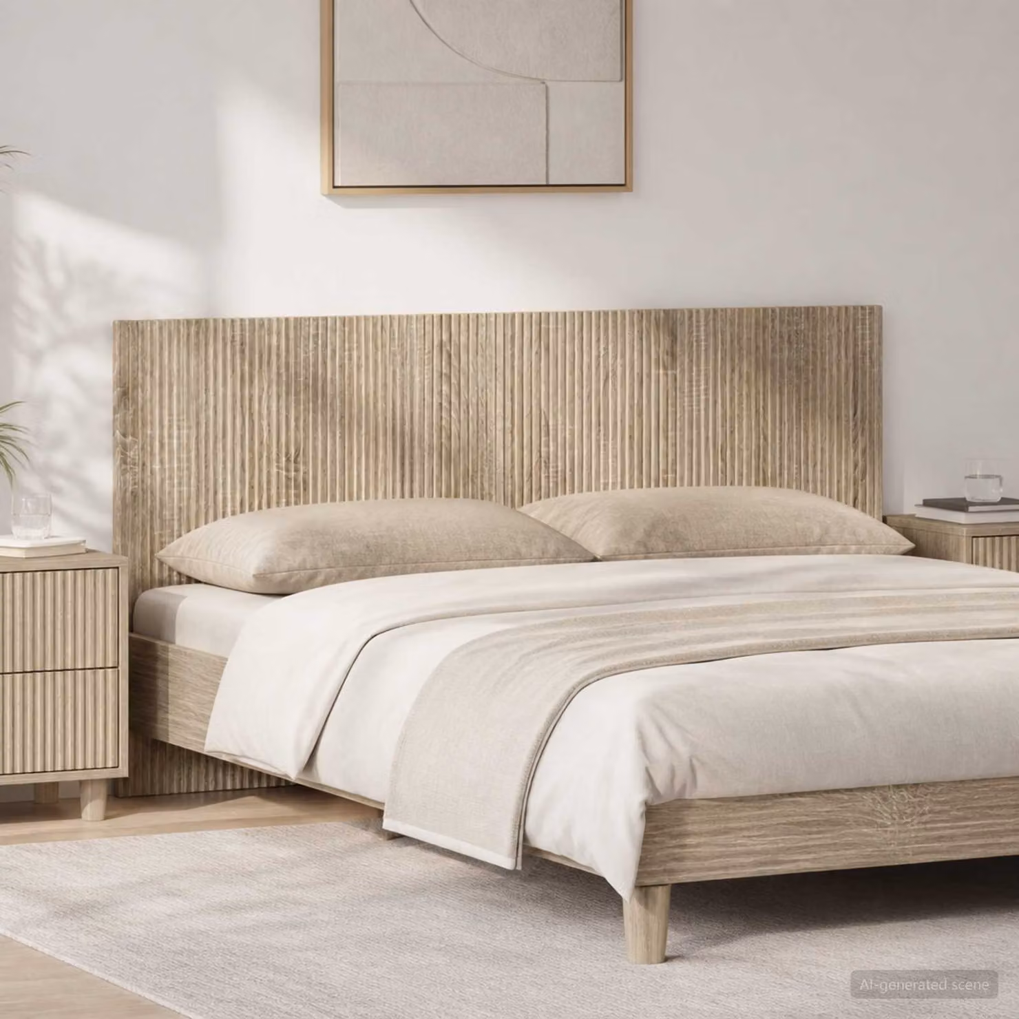 Testiera da muro vidaXL ARNHEM in legno ingegnerizzato Rovere Sonoma marrone con ripiano integrato L: 140 cm, H: 50 cm, P: 3 cm