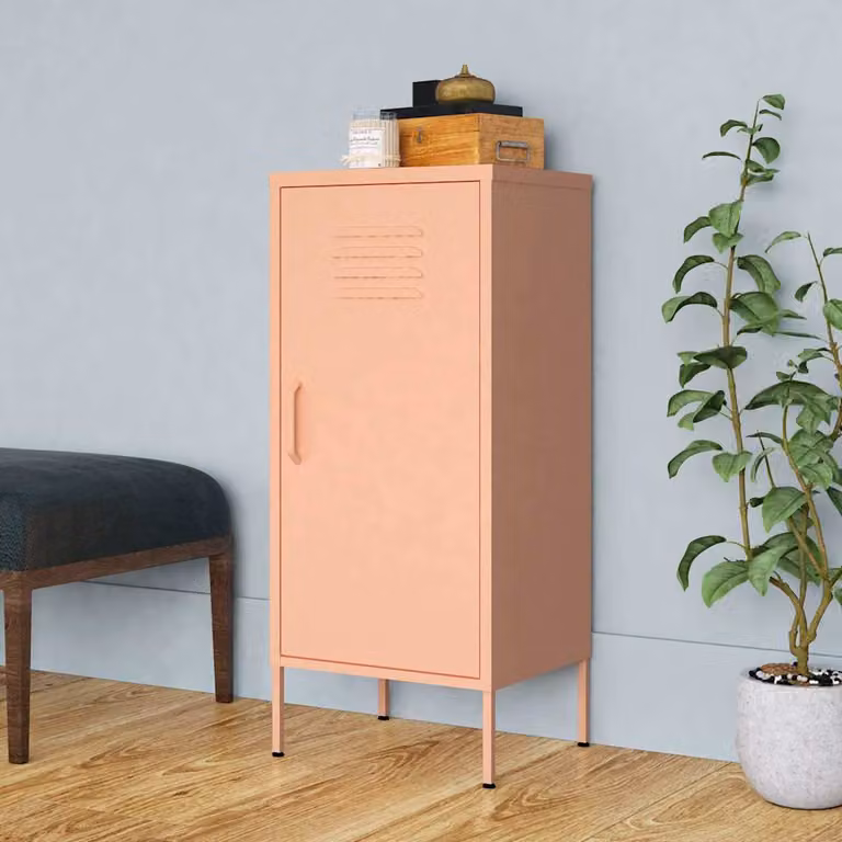 Armadietto da bagno vidaXL in metallo rosa opaco L: 42,5 cm, P: 35 cm, H: 101,5 cm