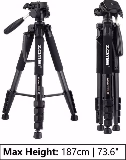 Stativo multifunzionale Bolmans per fotocamera con supporto per smartphone, colore nero, Altezza: 187 cm