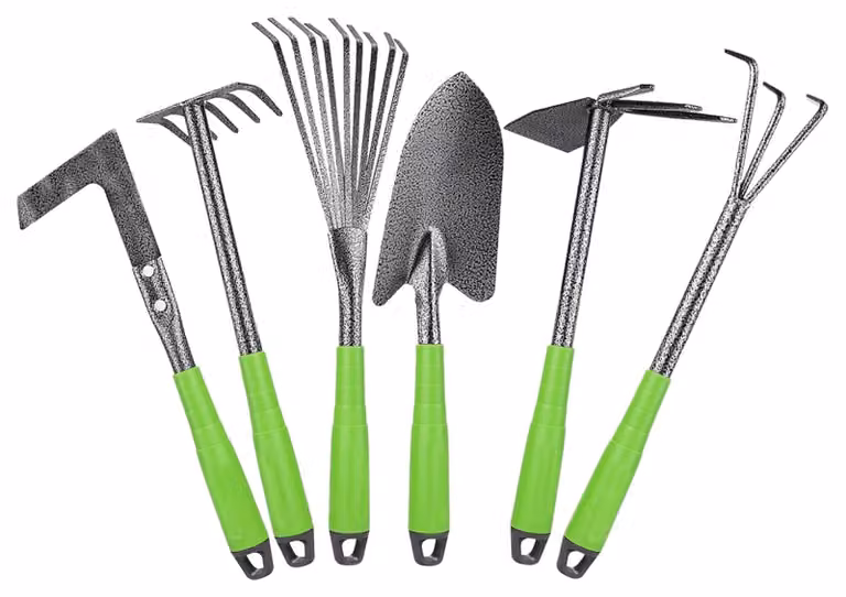 Set di attrezzi da giardino ergonomici, 6 pezzi, portatile