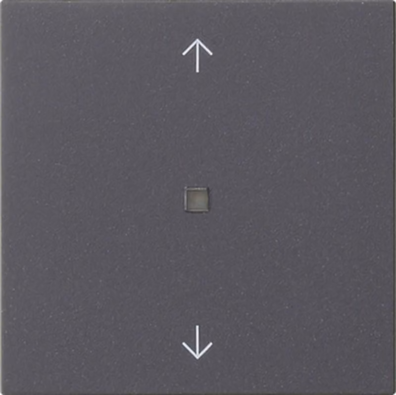 Interruttore rotativo RF, con placca, 1 modulo, frecce, sistema KNX, colore antracite, codice prodotto 510528