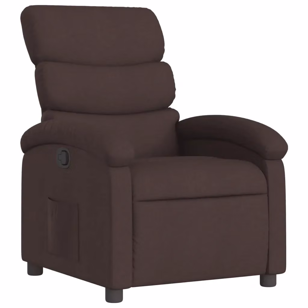 Poltrona Reclinabile Relax vidaXL in Tessuto Marrone con Braccioli e Regolazione Manuale – 2
