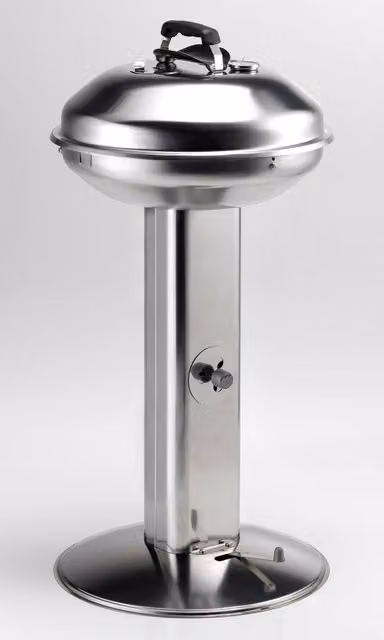 Barbecue a carbone Ompagrill Venus 485 Pro in acciaio color argento con griglia Ø 44 cm