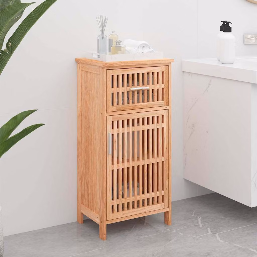 Armadietto da bagno moderno vidaXL in legno di noce oliato, L 42 cm x P 29 cm x H 82 cm
